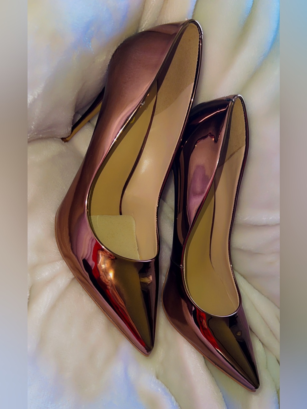 ALDO Rose Gold Metallic Pointed Toe Pumps High Heels Women’s Size 8 - Picture 4 of 7